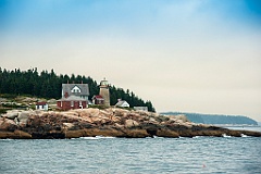 Whitehead Lighthouse on Rocky Shoreline in Midcoast Maine